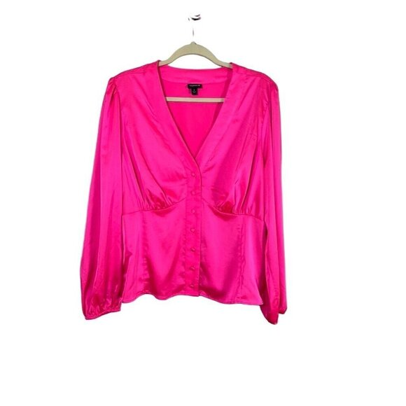Torrid Satin Top 2X Pink Feminine Coquette Cocktail Preppy Classic Retro Resort - Picture 3 of 12